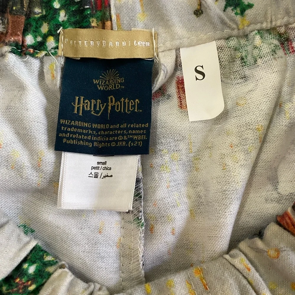 POTTERY BARN teen Harry Potter Christmas Organic Cotton Flannel‎ Pajama Set S ❗️